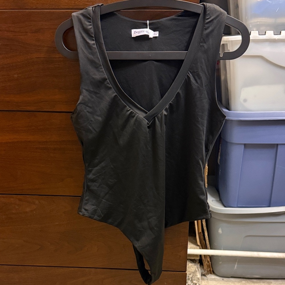 Deep V Neck Bodysuit by Beginning Boutique